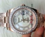 New Rose Gold Rolex Daydate White Diamond Watch
